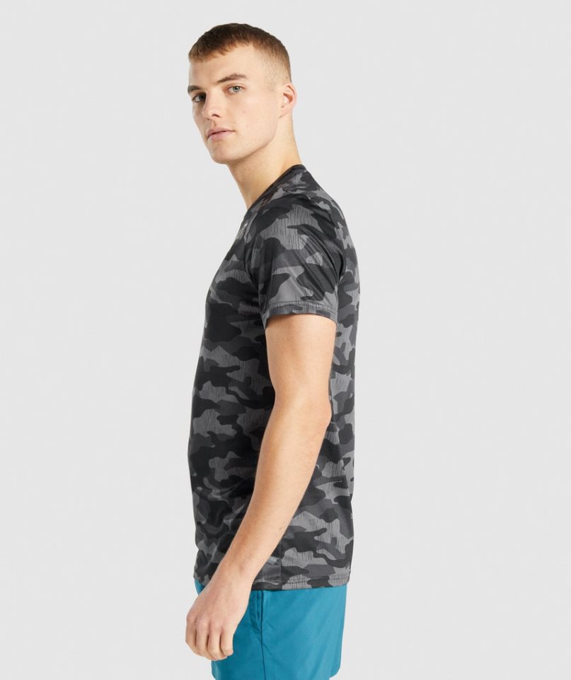 Men's Gymshark Arrival T-Shirts Camo | NZ 8KEUYZ